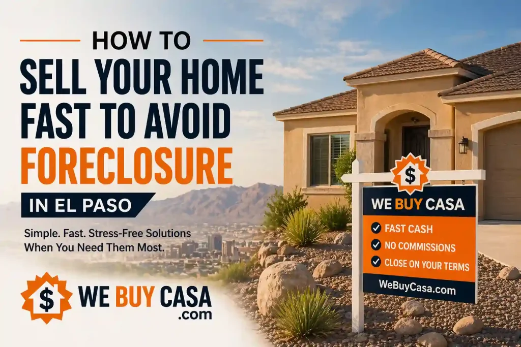 Sell your house fast in El Paso to avoid foreclosure with local home buying solutions from We Buy Casa