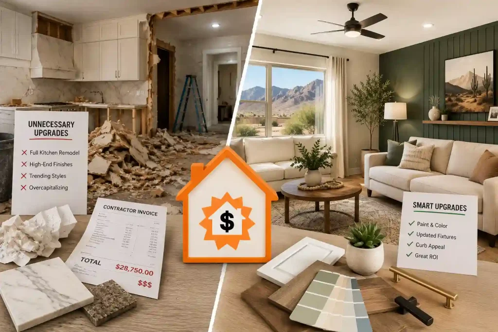 Homeowner comparing smart home upgrades versus expensive renovations before selling a house in El Paso