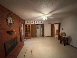 Interior of an inherited house in El Paso purchased as-is before repairs 