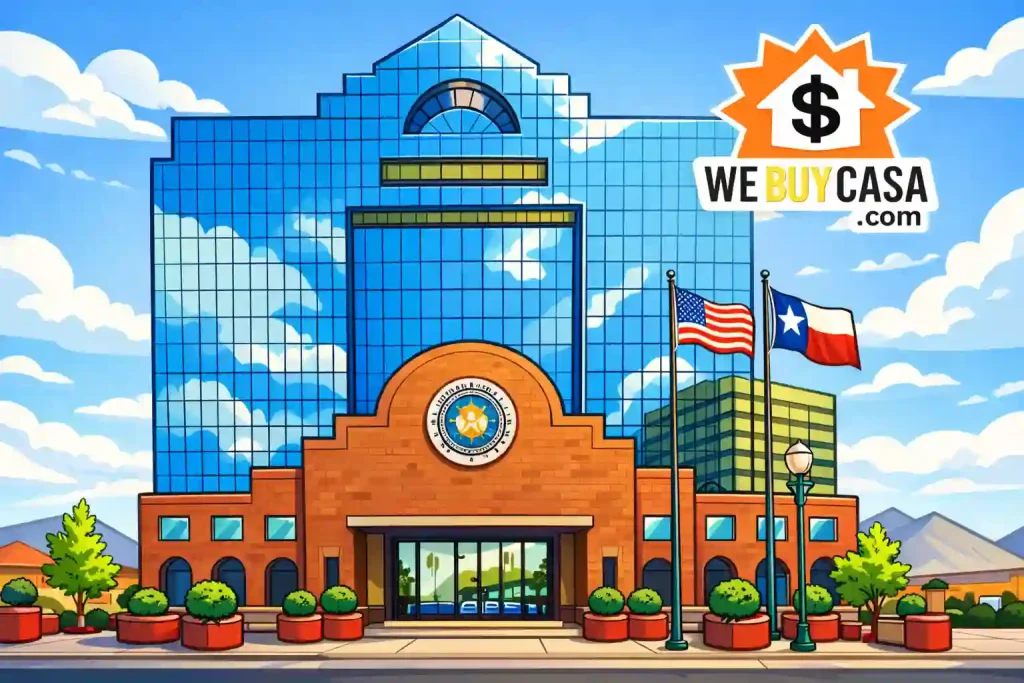 El Paso courthouse illustration representing the probate process in Texas